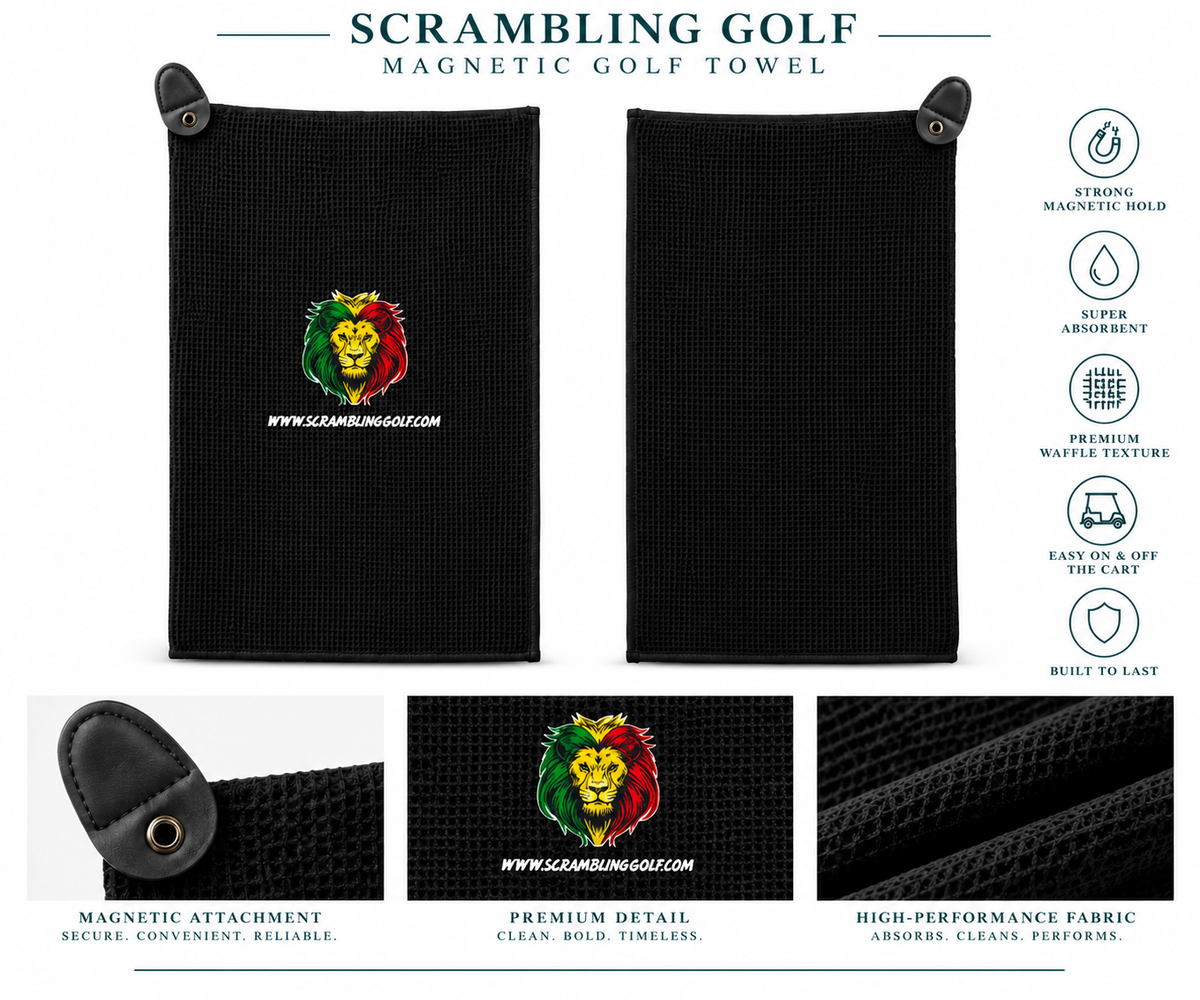 Scrambling Golf Logo Magnetic Towel